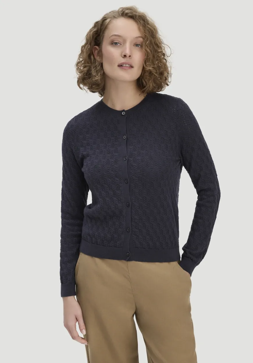 hessnatur Strick Jacke Regular aus Bio-Baumwolle mit Merinowolle von|Damen Strickjacken