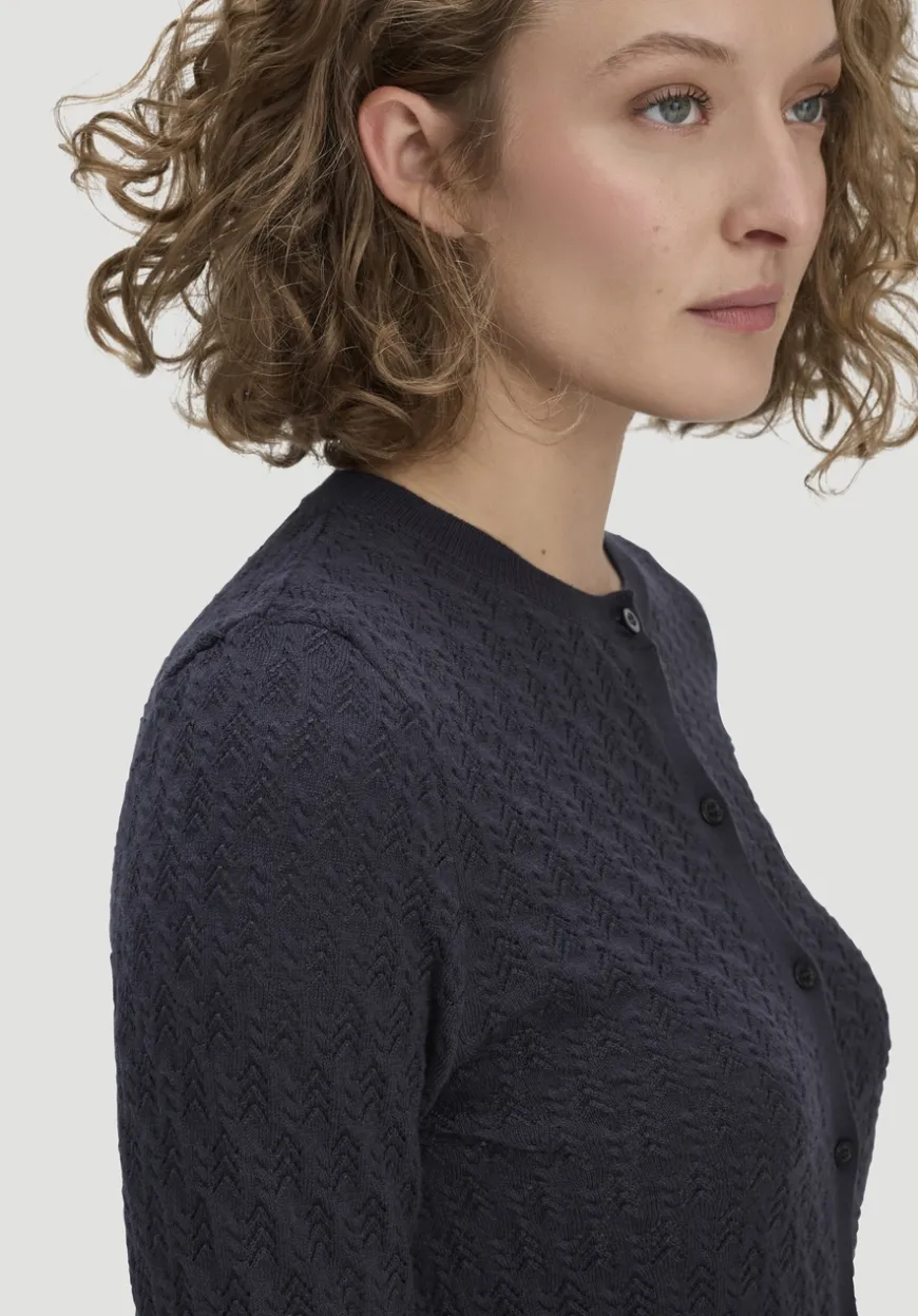 hessnatur Strick Jacke Regular aus Bio-Baumwolle mit Merinowolle von|Damen Strickjacken