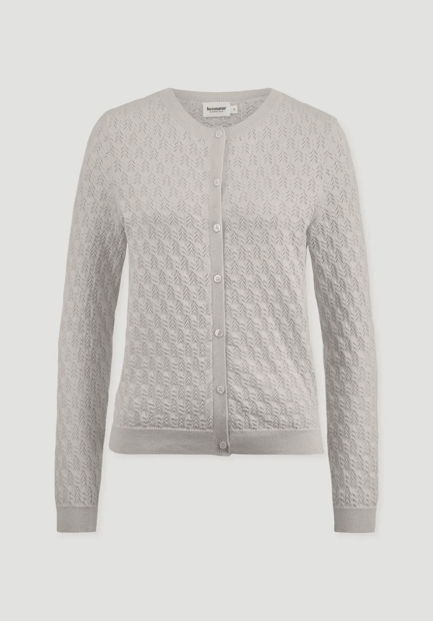 hessnatur Strick Jacke Regular aus Bio-Baumwolle mit Merinowolle von|Damen Strickjacken