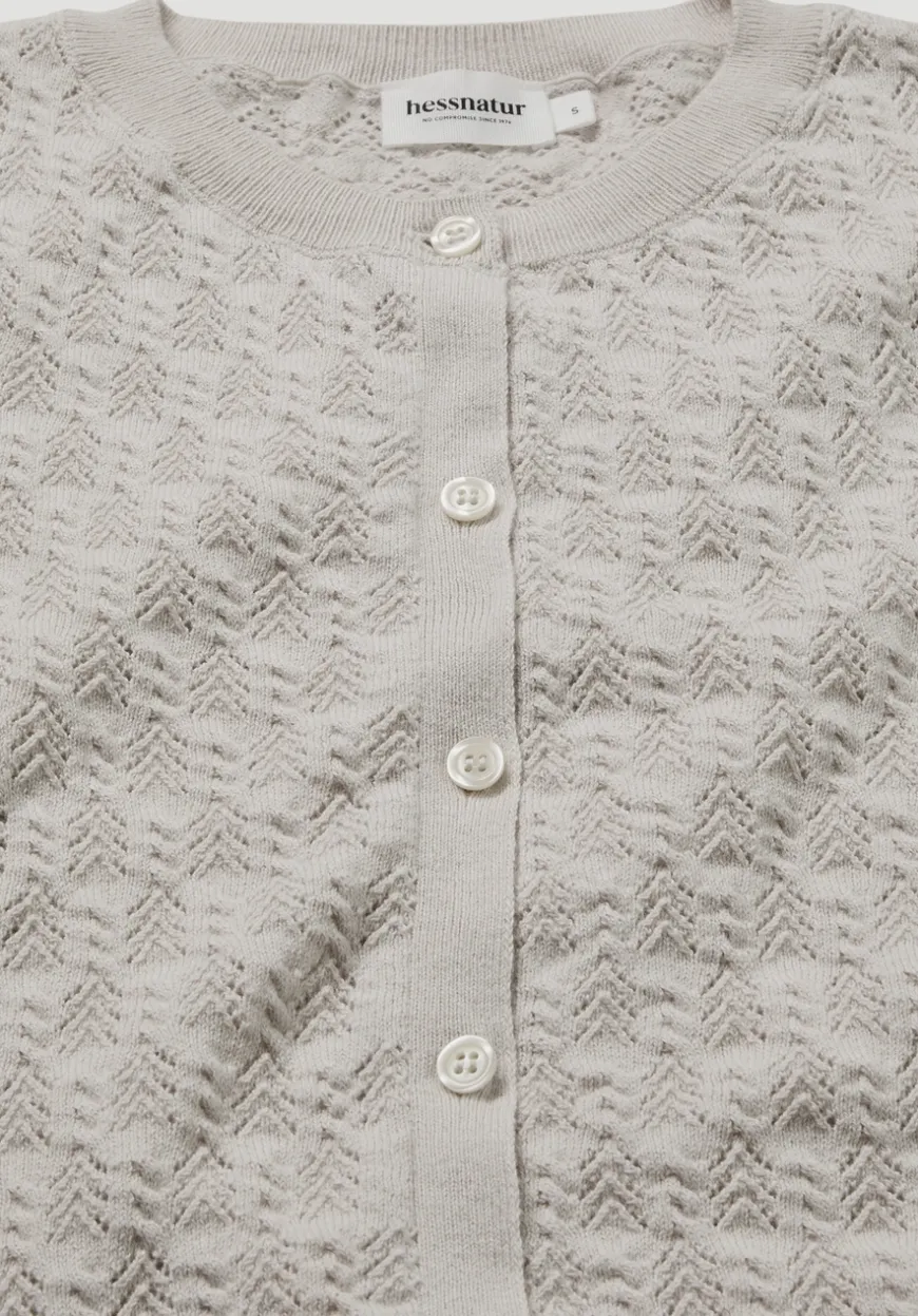 hessnatur Strick Jacke Regular aus Bio-Baumwolle mit Merinowolle von|Damen Strickjacken