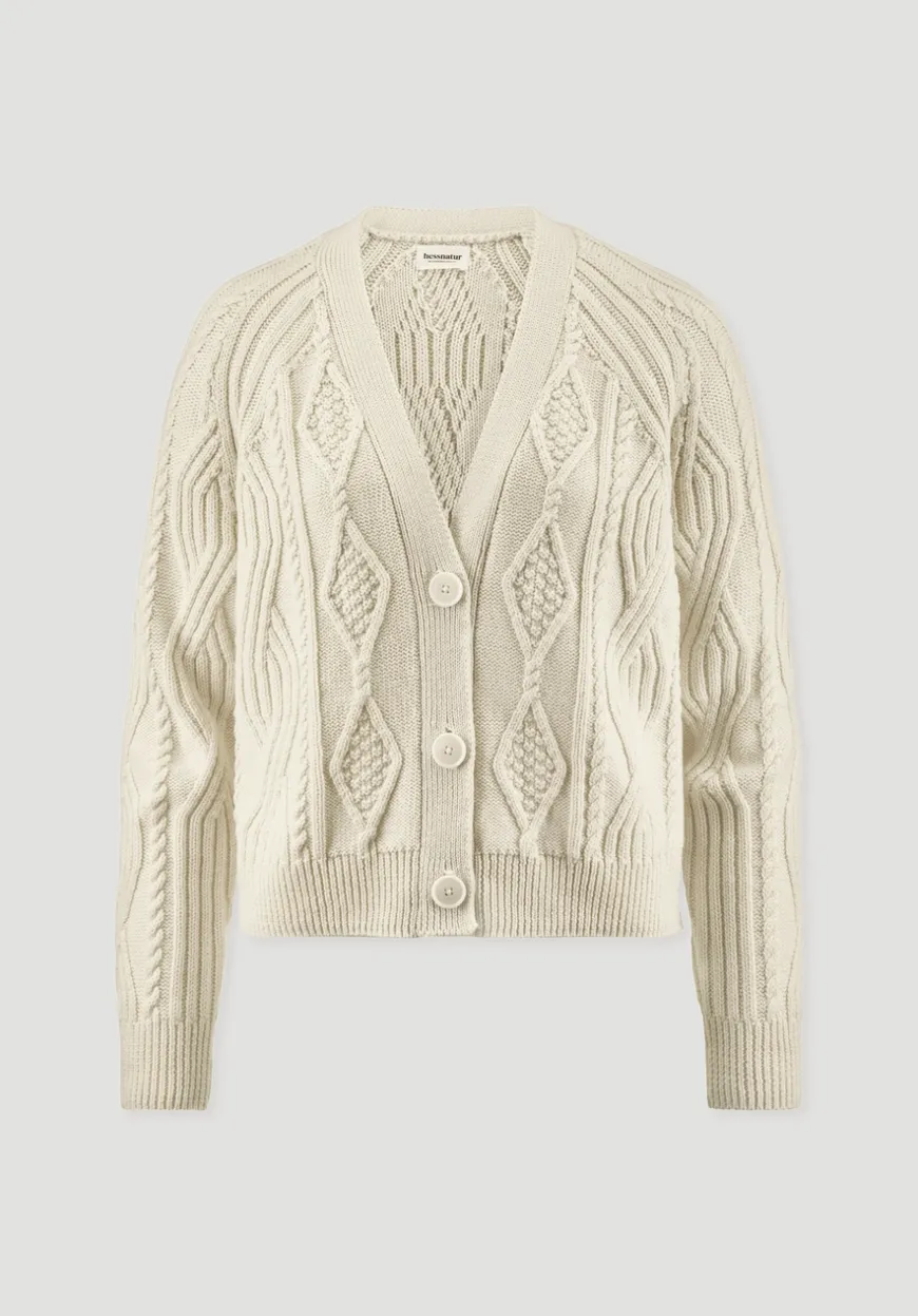 hessnatur Strick Jacke Relaxed aus Bio-Baumwolle und Bio-Schurwolle von|Damen Strickjacken