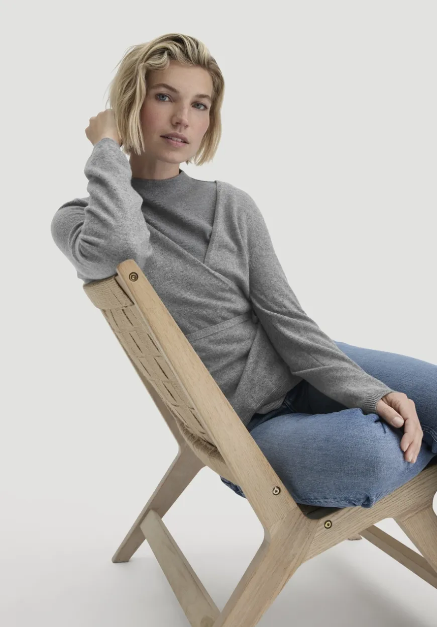 hessnatur Strick Jacke Relaxed aus Bio-Merinowolle mit Cashmere von|Damen Strickjacken