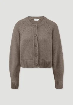 hessnatur Strick Jacke Relaxed Cropped aus Bio-Merinowolle mit Bio-Baumwolle von|Damen Strickjacken