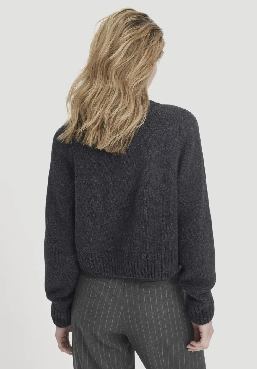hessnatur Strick Jacke Relaxed Cropped aus Bio-Merinowolle mit Bio-Baumwolle von|Damen Strickjacken
