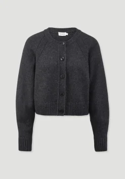 hessnatur Strick Jacke Relaxed Cropped aus Bio-Merinowolle mit Bio-Baumwolle von|Damen Strickjacken