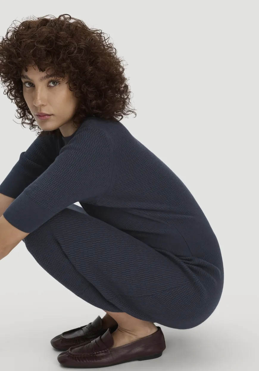 hessnatur Strick Kleid Regular aus Bio-Baumwolle und Wolle von|Damen Kleider & Röcke