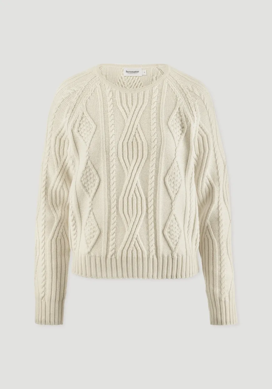 hessnatur Strick Pullover Regular aus Bio-Schurwolle und Bio-Baumwolle von|Damen Pullover