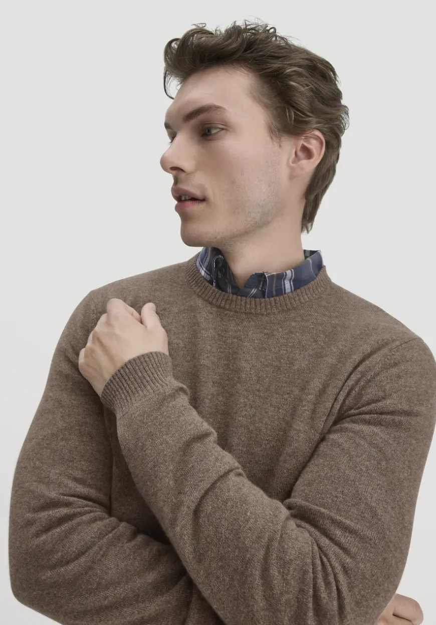 hessnatur Strick Pullover Regular aus Bio-Merinowolle mit Cashmere von|Herren Pullover|Strick