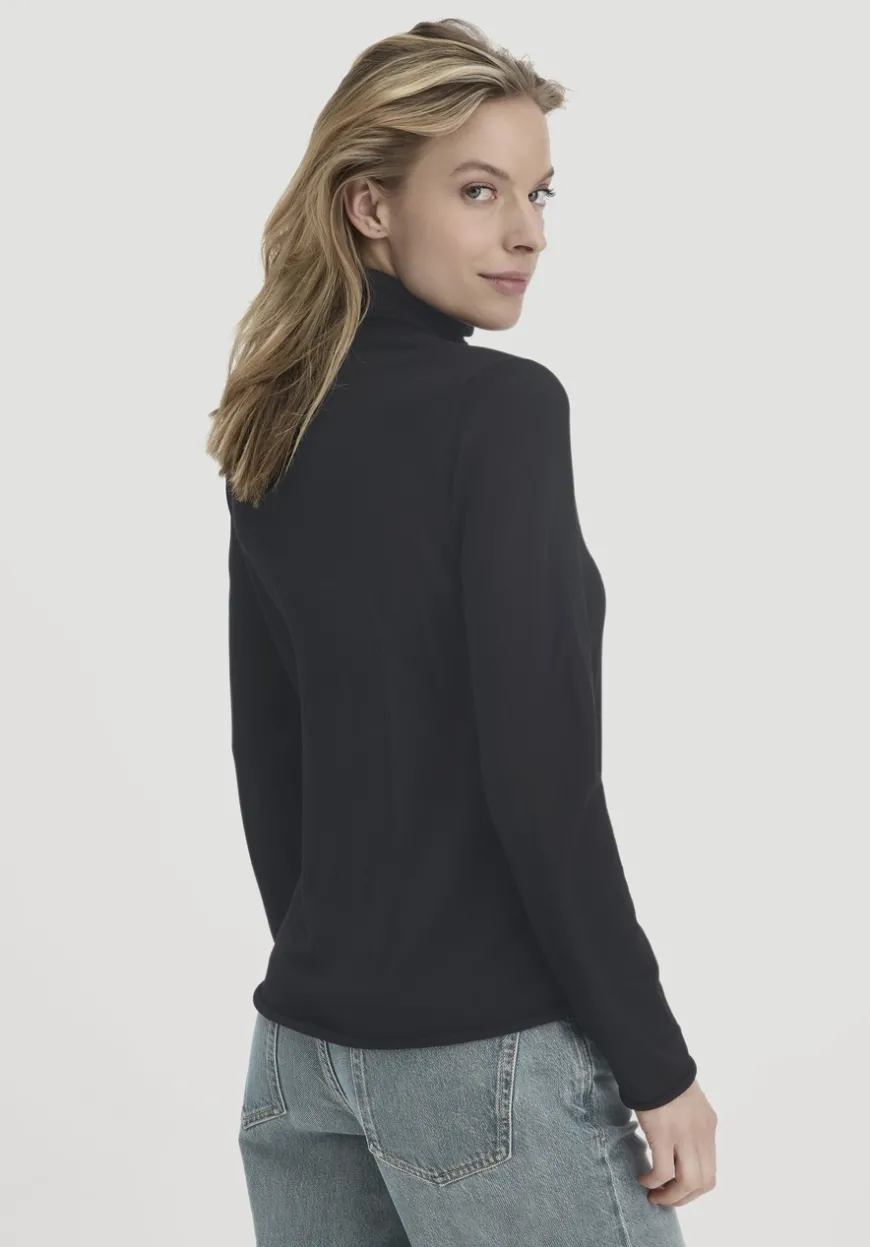 hessnatur Strick Rollkragen Pullover Slim aus reiner Bio-Merinowolle von|Damen Pullover|T-Shirts