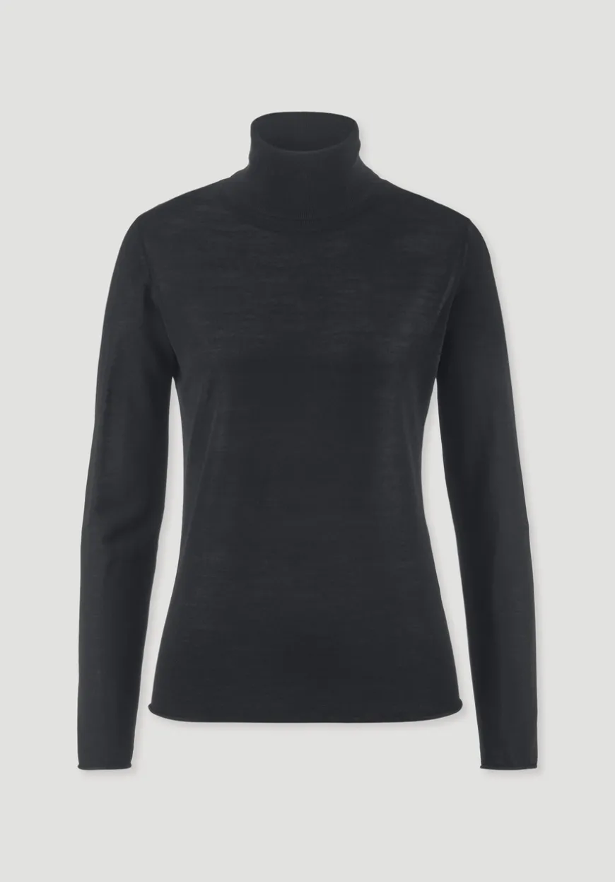 hessnatur Strick Rollkragen Pullover Slim aus reiner Bio-Merinowolle von|Damen Pullover|T-Shirts