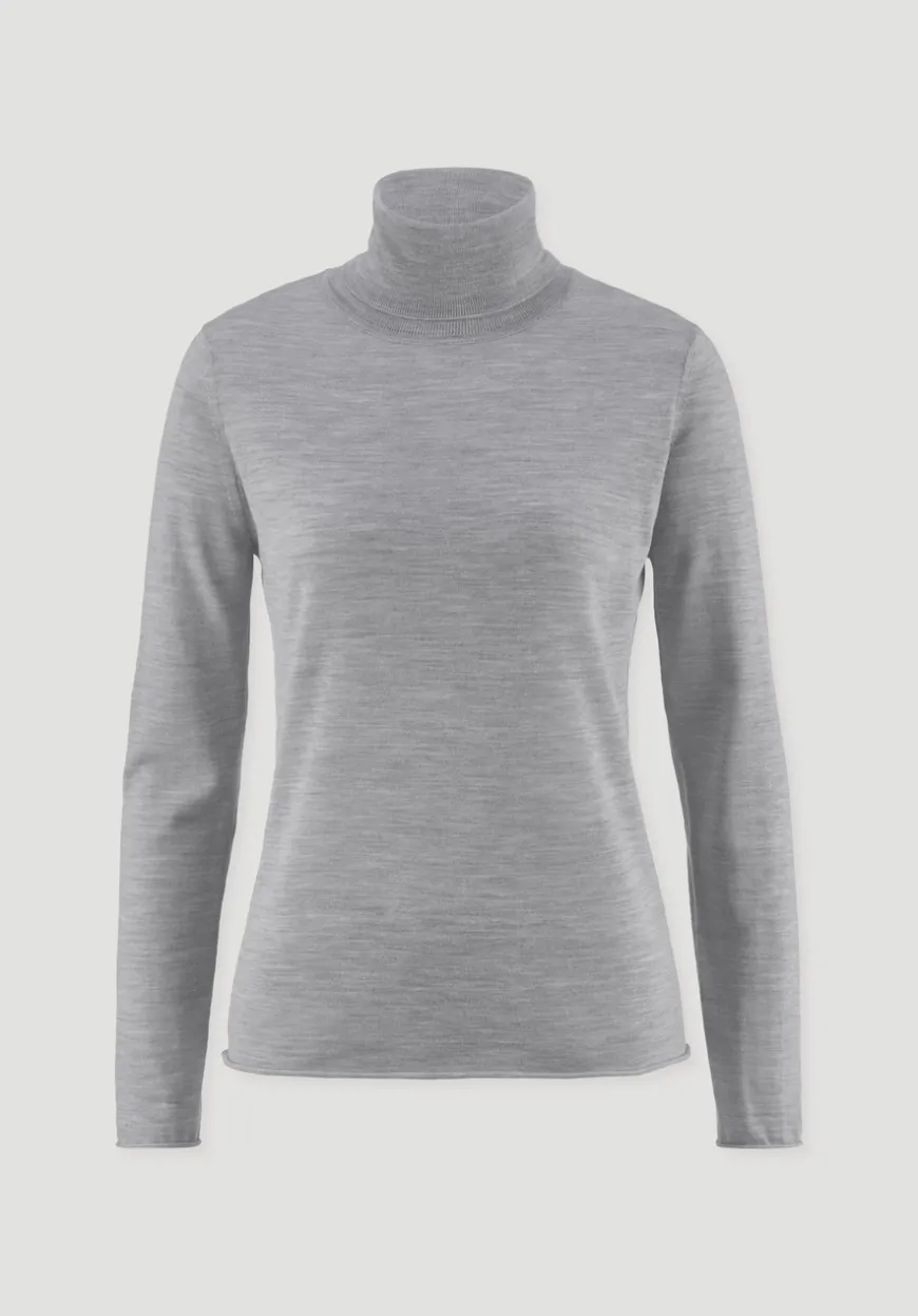 hessnatur Strick Rollkragen Pullover Slim aus reiner Bio-Merinowolle von|Damen Pullover|T-Shirts