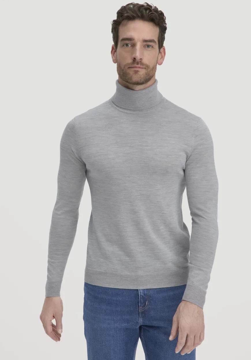 hessnatur Strick Rollkragen Pullover Regular aus reiner Bio-Merinowolle von|Herren Pullover|Strick