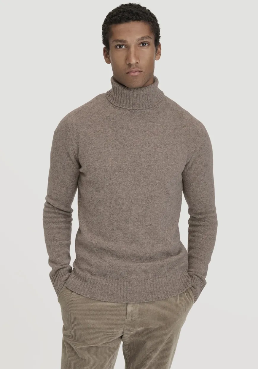 hessnatur Strick Rollkragen Pullover Regular aus Yakwolle und Schurwolle von|Herren Pullover|Strick
