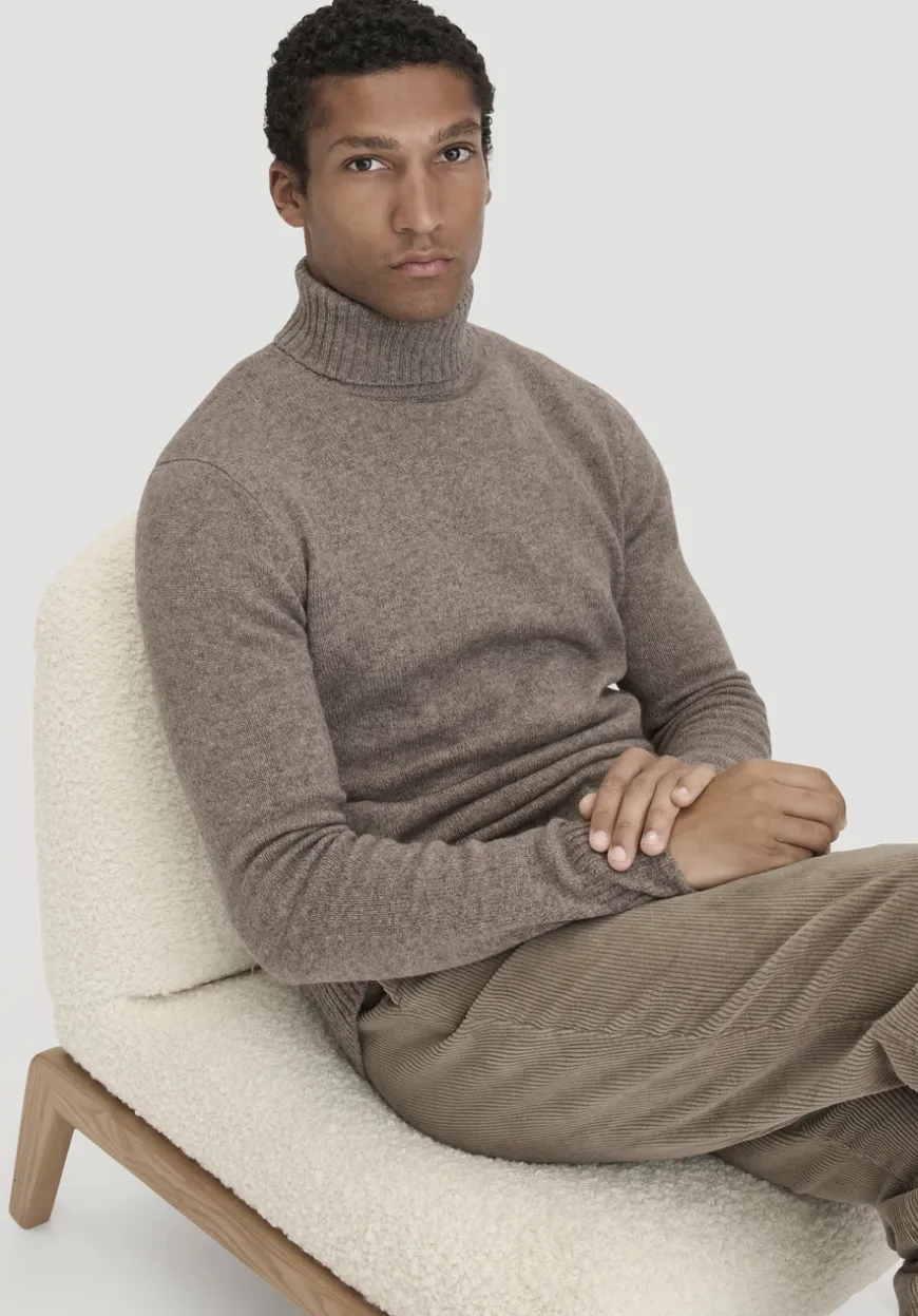 hessnatur Strick Rollkragen Pullover Regular aus Yakwolle und Schurwolle von|Herren Pullover|Strick