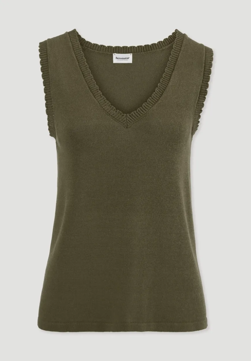 hessnatur Strick Top Regular aus Leinen mit Bio-Baumwolle und LENZING™ ECOVERO von|Damen Shirts & Tops