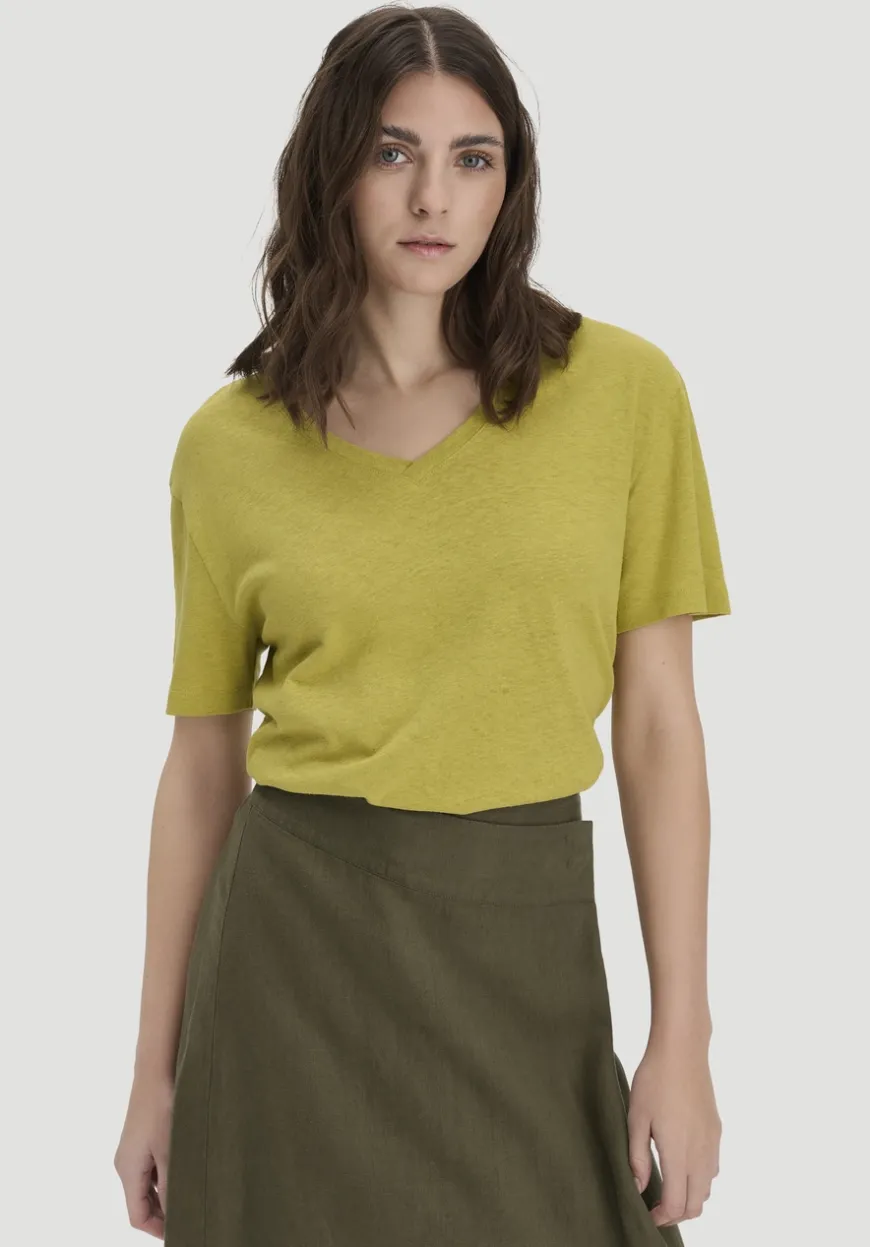 hessnatur T-Shirt Oversize aus Leinen und Bio-Baumwolle von|Damen Shirts & Tops