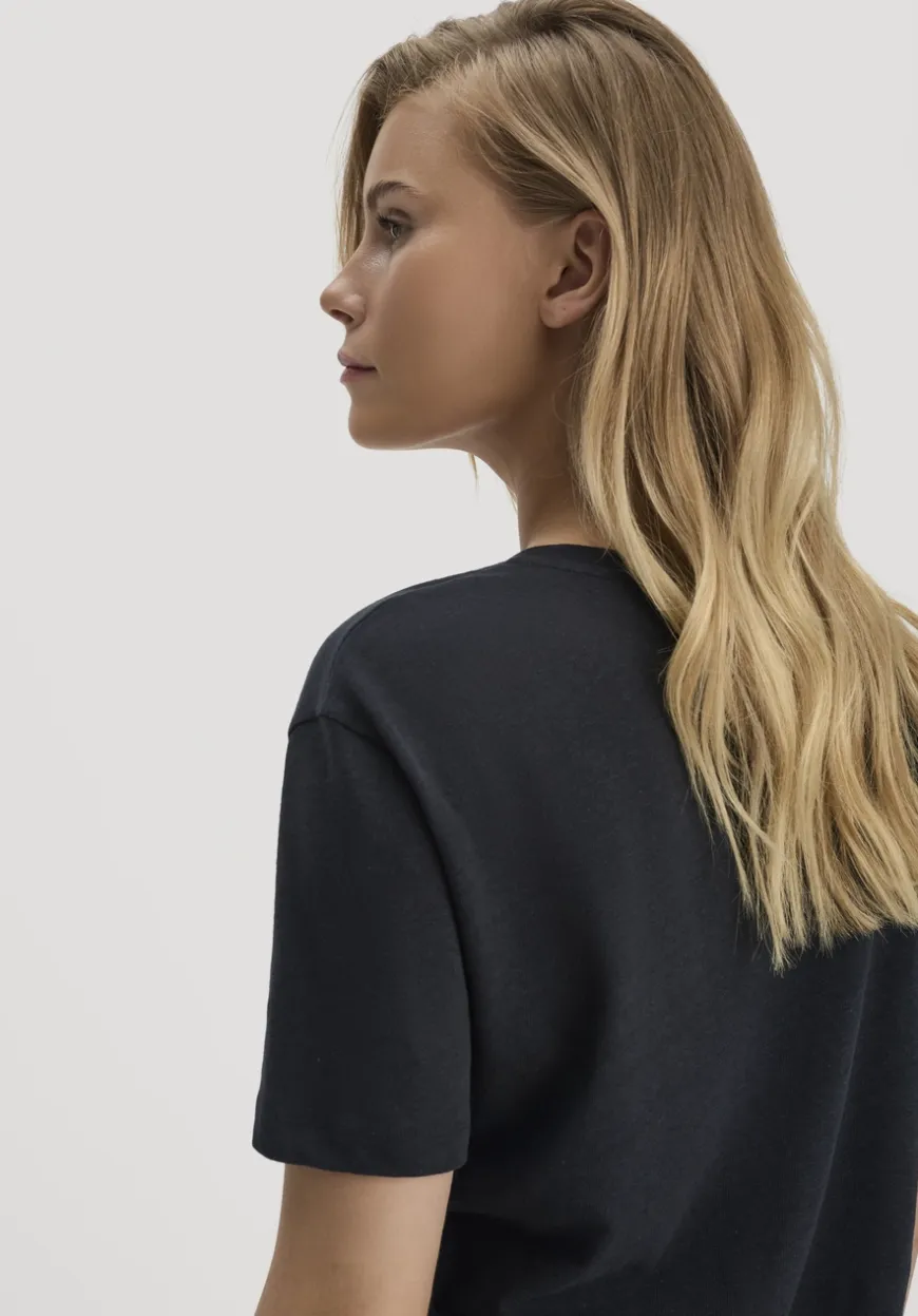 hessnatur T-Shirt Oversize aus Leinen und Bio-Baumwolle von|Damen Shirts & Tops