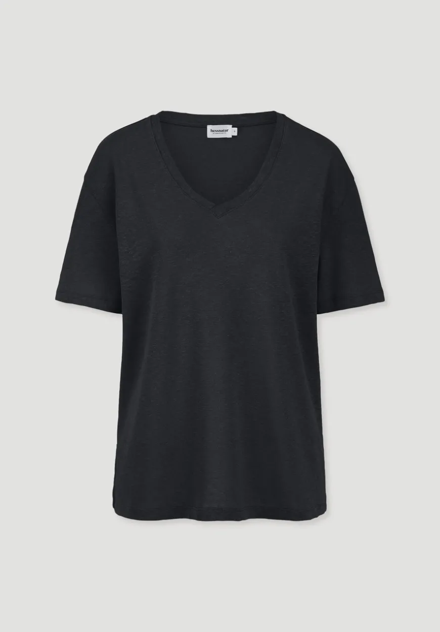 hessnatur T-Shirt Oversize aus Leinen und Bio-Baumwolle von|Damen Shirts & Tops