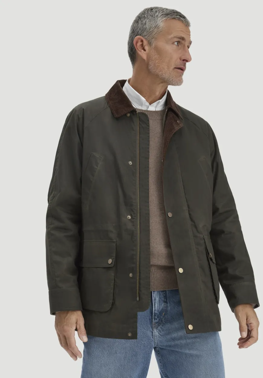 hessnatur Wachsjacke Regular aus reiner Bio-Baumwolle von|Herren Jacken & Mäntel