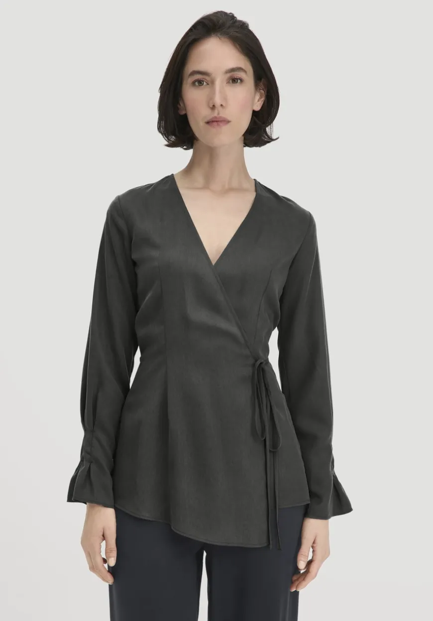 hessnatur Wickelbluse Regular aus TENCEL™ Lyocell von|Damen Blusen