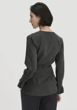 hessnatur Wickelbluse Regular aus TENCEL™ Lyocell von|Damen Blusen