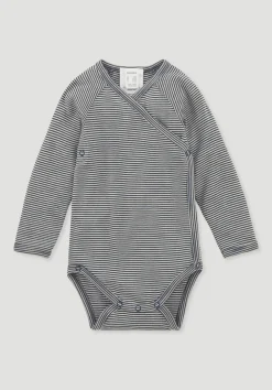 hessnatur Wickelbody Langarm aus Bio-Merinowolle mit Seide von| Bodys|Baby-Bodys