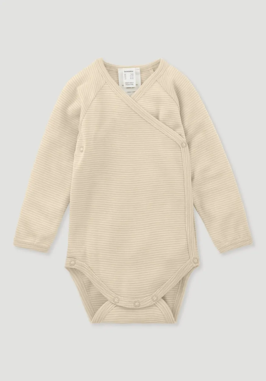 hessnatur Wickelbody Langarm aus Bio-Merinowolle mit Seide von| Bodys|Baby-Bodys