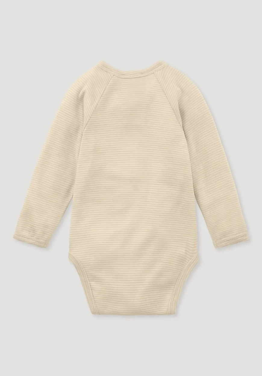 hessnatur Wickelbody Langarm aus Bio-Merinowolle mit Seide von| Bodys|Baby-Bodys