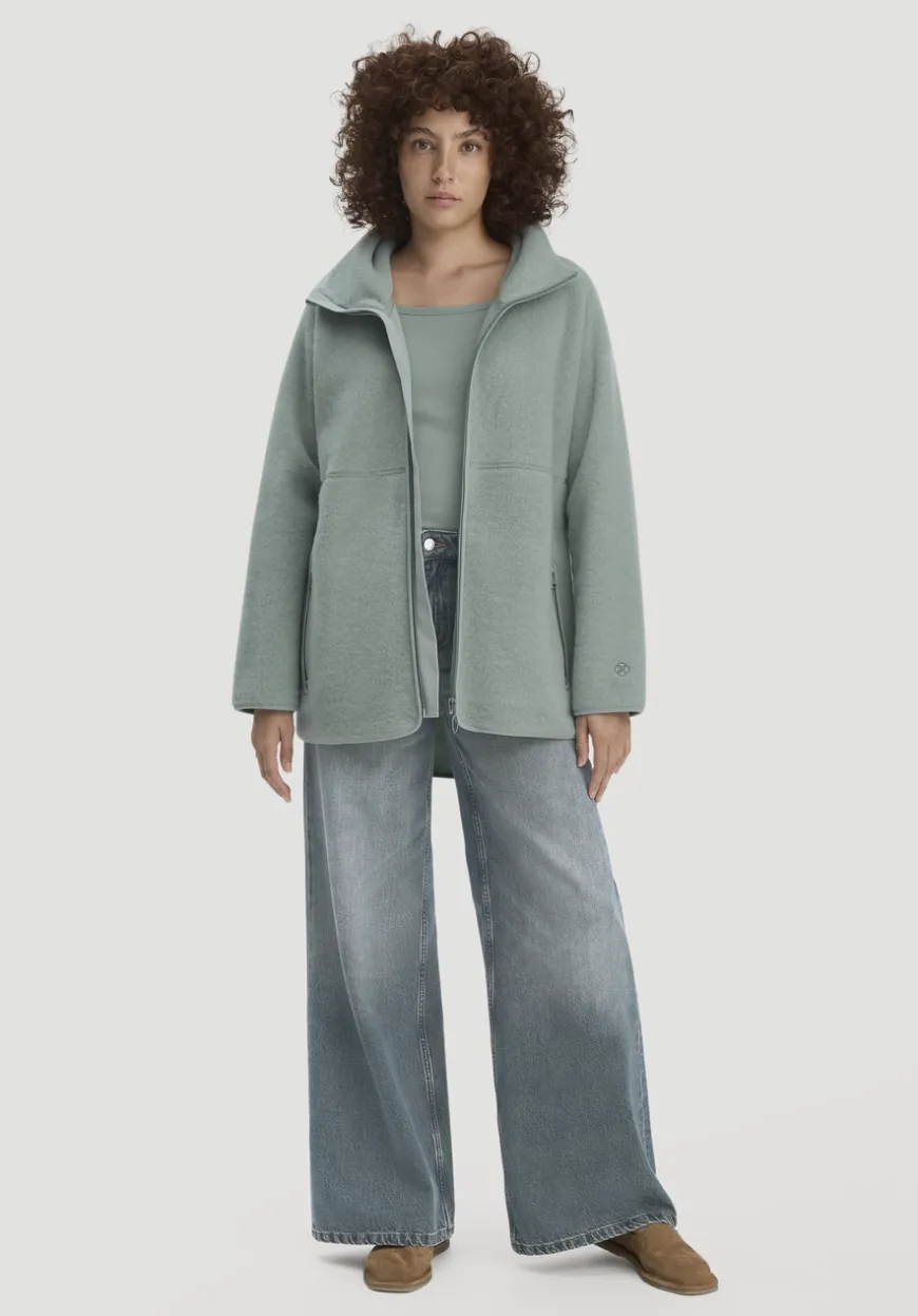 hessnatur Wollfleece Jacke Oversized aus reiner Bio-Merinowolle von|Damen Jacken & Mäntel|Fleece