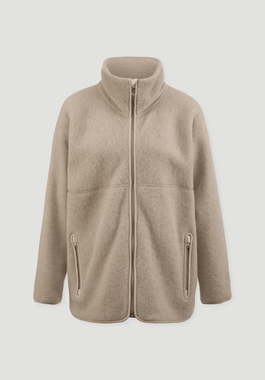 hessnatur Wollfleece Jacke Oversized aus reiner Bio-Merinowolle von|Damen Jacken & Mäntel|Fleece