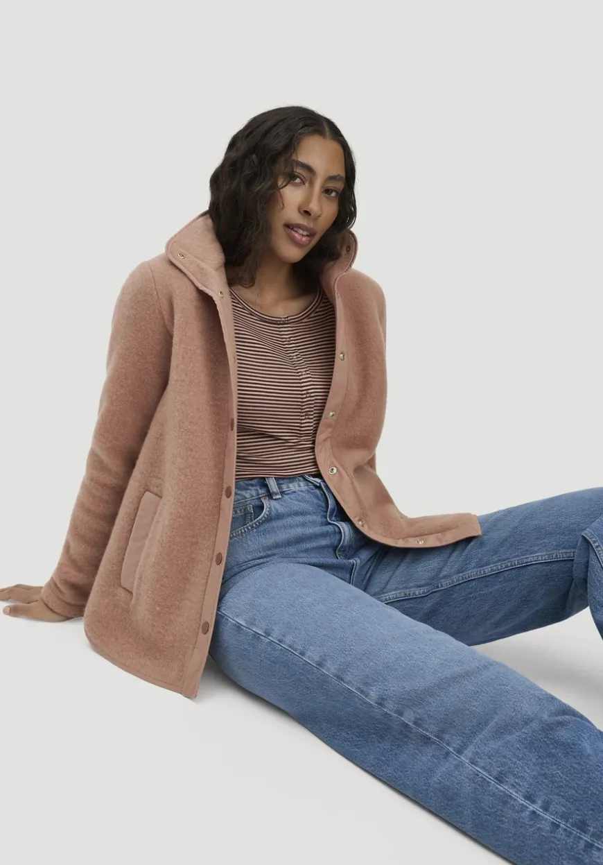 hessnatur Wollfleece Jacke Regular aus Bio-Merinowolle und Bio-Baumwolle von|Damen Jacken & Mäntel|Fleece