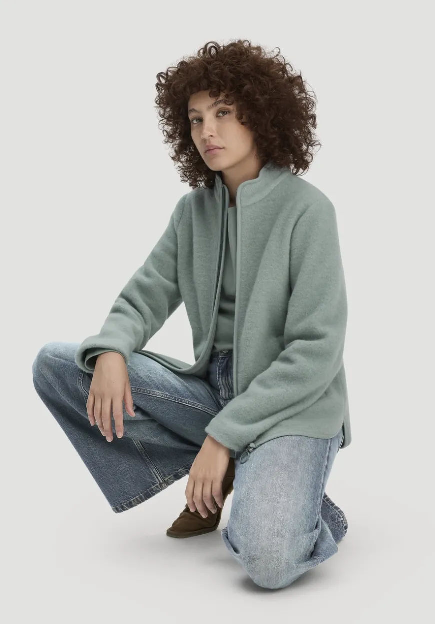 hessnatur Wollfleece Jacke Regular aus reiner Bio-Merinowolle von|Damen Jacken & Mäntel|Fleece