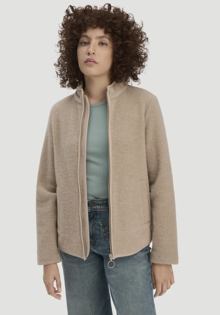 hessnatur Wollfleece Jacke Regular aus reiner Bio-Merinowolle von|Damen Jacken & Mäntel|Fleece