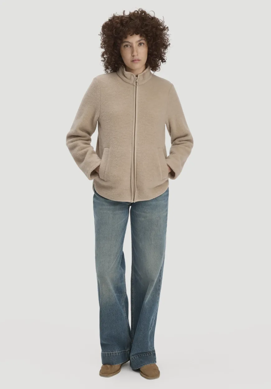 hessnatur Wollfleece Jacke Regular aus reiner Bio-Merinowolle von|Damen Jacken & Mäntel|Fleece