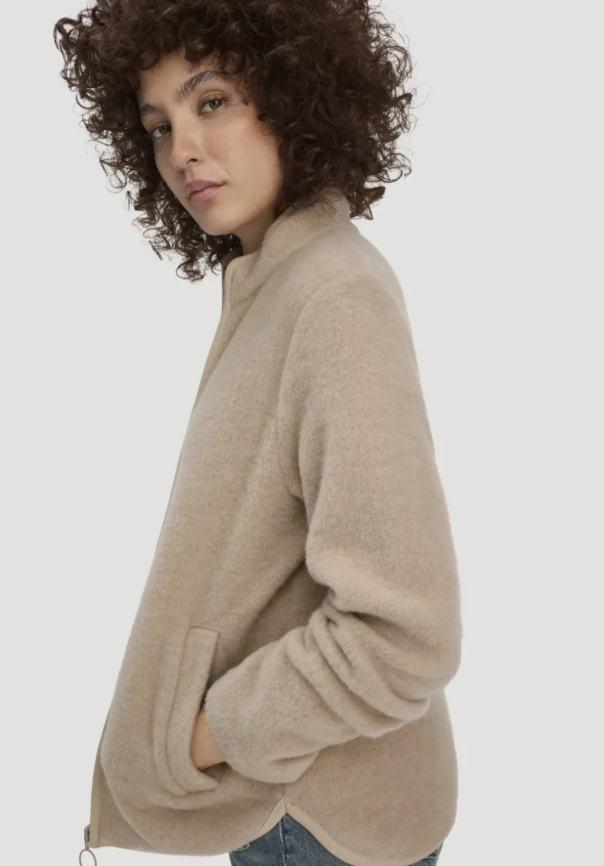 hessnatur Wollfleece Jacke Regular aus reiner Bio-Merinowolle von|Damen Jacken & Mäntel|Fleece