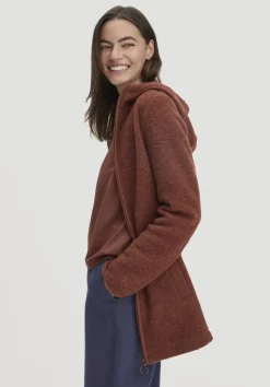hessnatur Wollfleece Kapuzen-Jacke Regular aus Bio-Merinowolle und Bio-Baumwolle von|Damen Jacken & Mäntel|Fleece