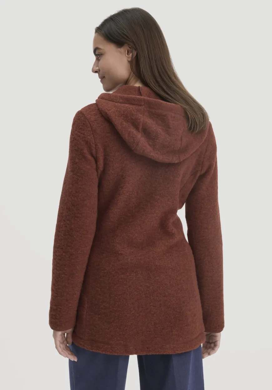 hessnatur Wollfleece Kapuzen-Jacke Regular aus Bio-Merinowolle und Bio-Baumwolle von|Damen Jacken & Mäntel|Fleece