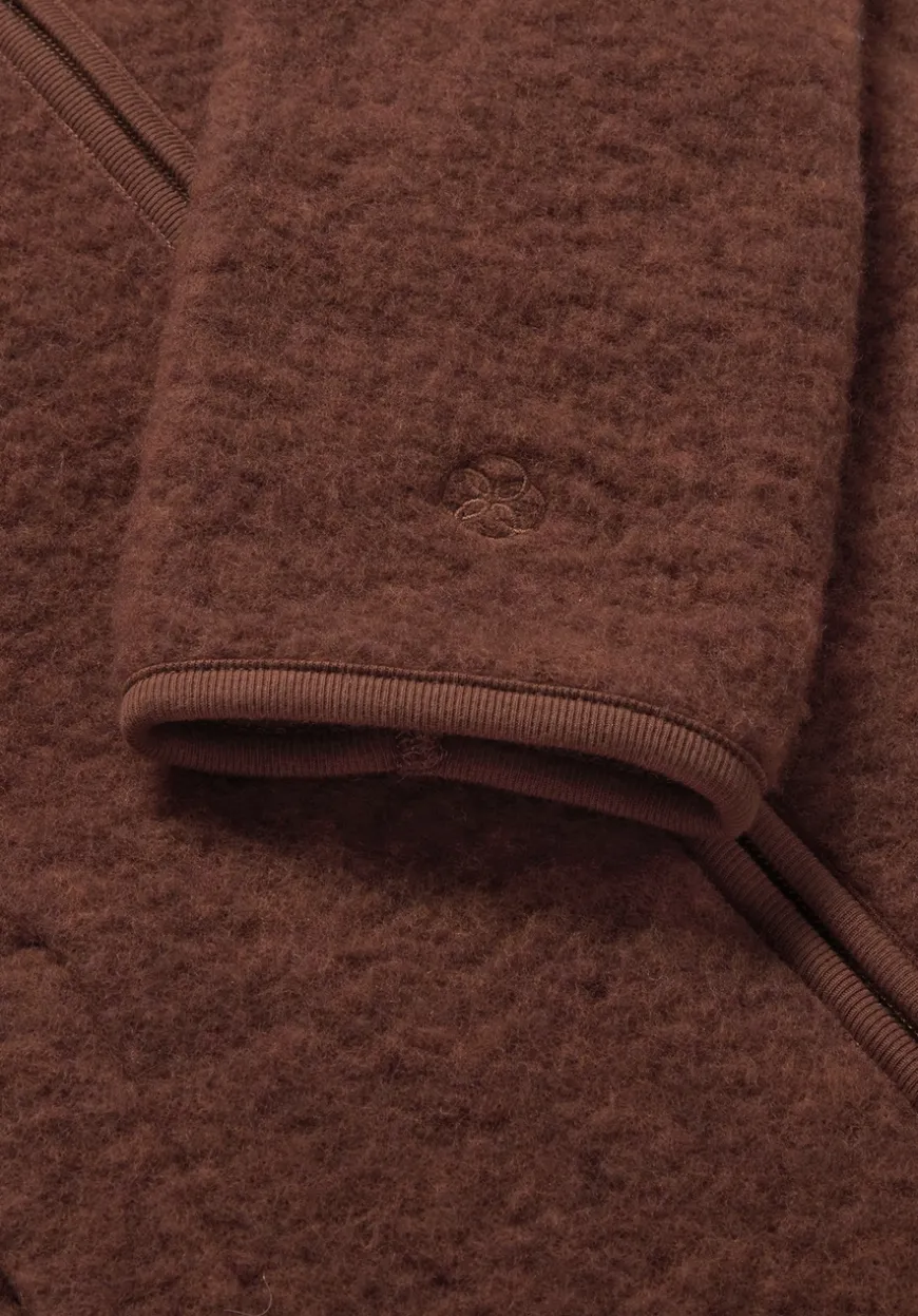 hessnatur Wollfleece Kapuzen-Jacke Regular aus Bio-Merinowolle und Bio-Baumwolle von|Damen Jacken & Mäntel|Fleece