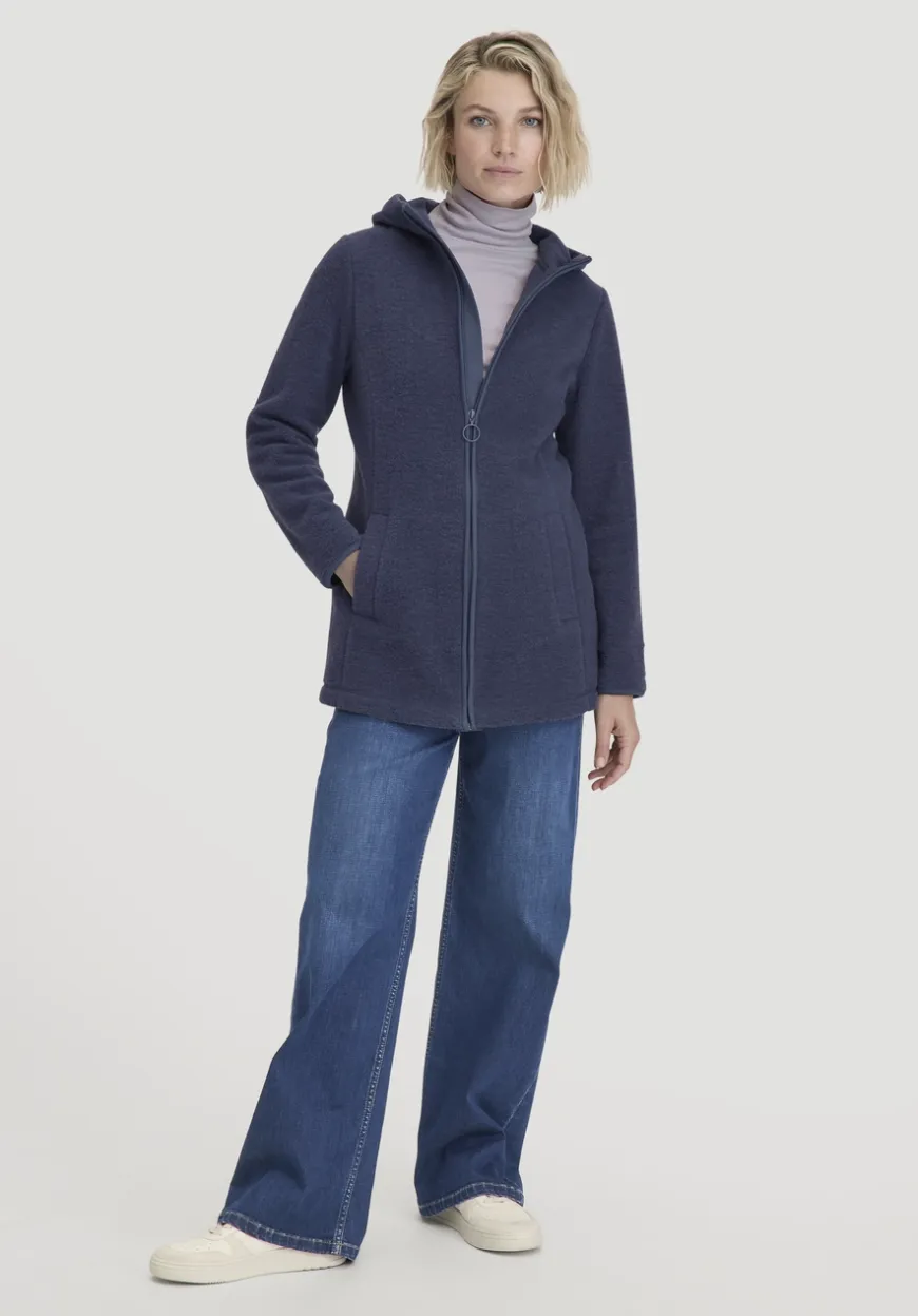 hessnatur Wollfleece Kapuzen-Jacke Regular aus Bio-Merinowolle und Bio-Baumwolle von|Damen Jacken & Mäntel|Fleece