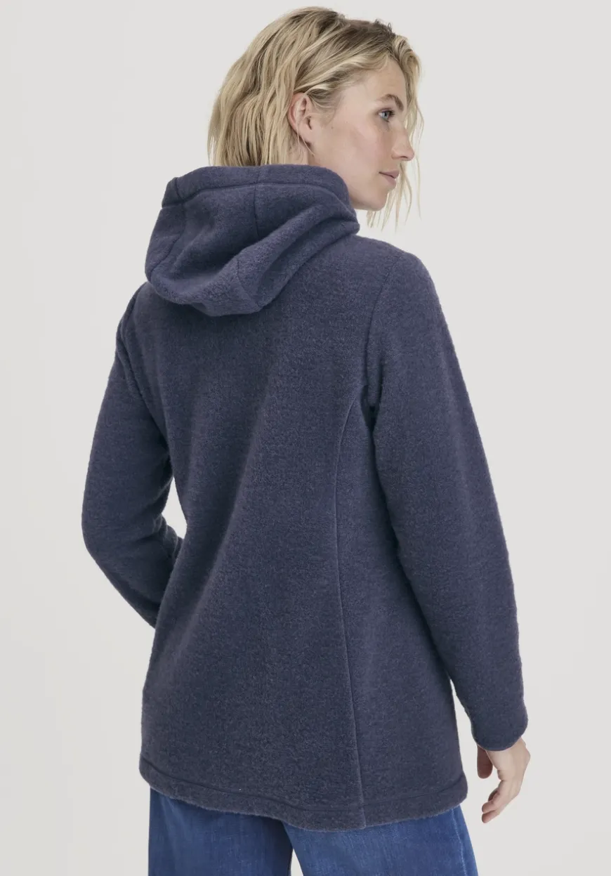 hessnatur Wollfleece Kapuzen-Jacke Regular aus Bio-Merinowolle und Bio-Baumwolle von|Damen Jacken & Mäntel|Fleece