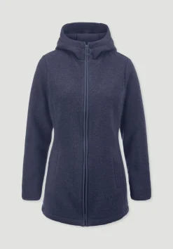 hessnatur Wollfleece Kapuzen-Jacke Regular aus Bio-Merinowolle und Bio-Baumwolle von|Damen Jacken & Mäntel|Fleece