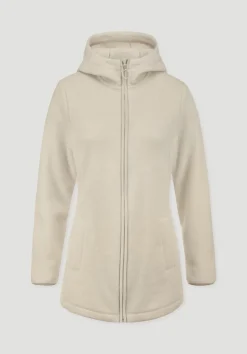 hessnatur Wollfleece Kapuzen-Jacke Regular aus Bio-Merinowolle und Bio-Baumwolle von|Damen Jacken & Mäntel|Fleece
