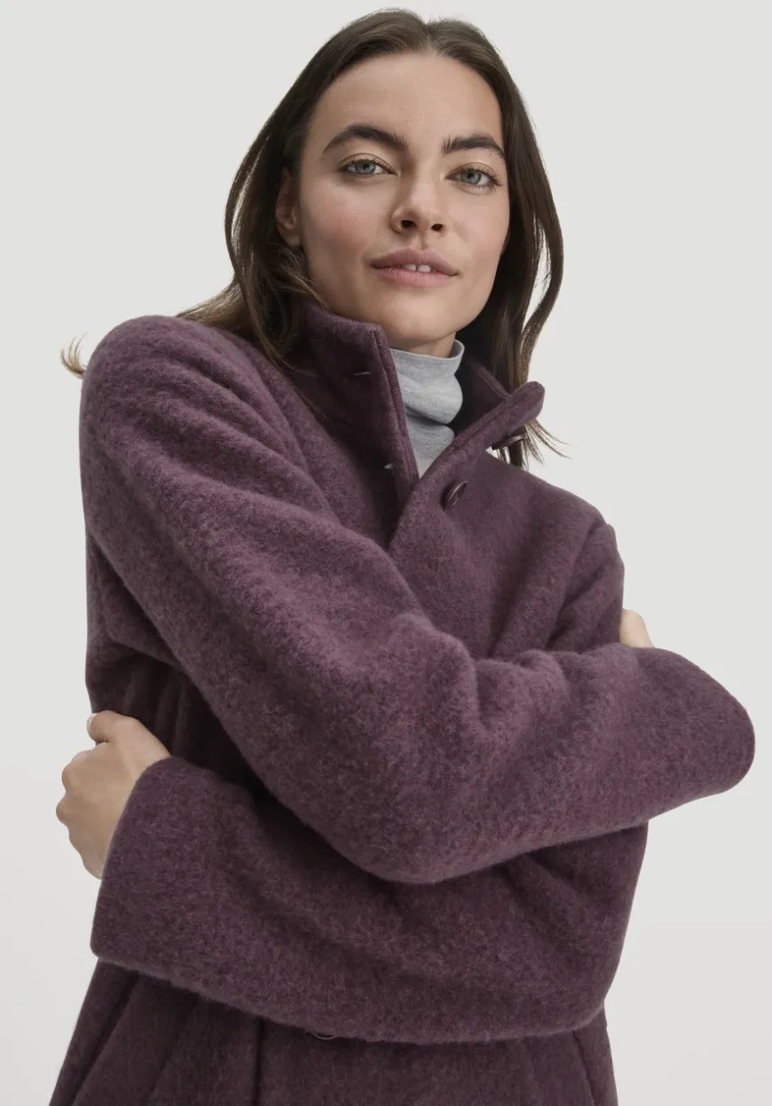 hessnatur Wollfleece Mantel Regular aus reiner Bio-Merinowolle von|Damen Jacken & Mäntel|Fleece