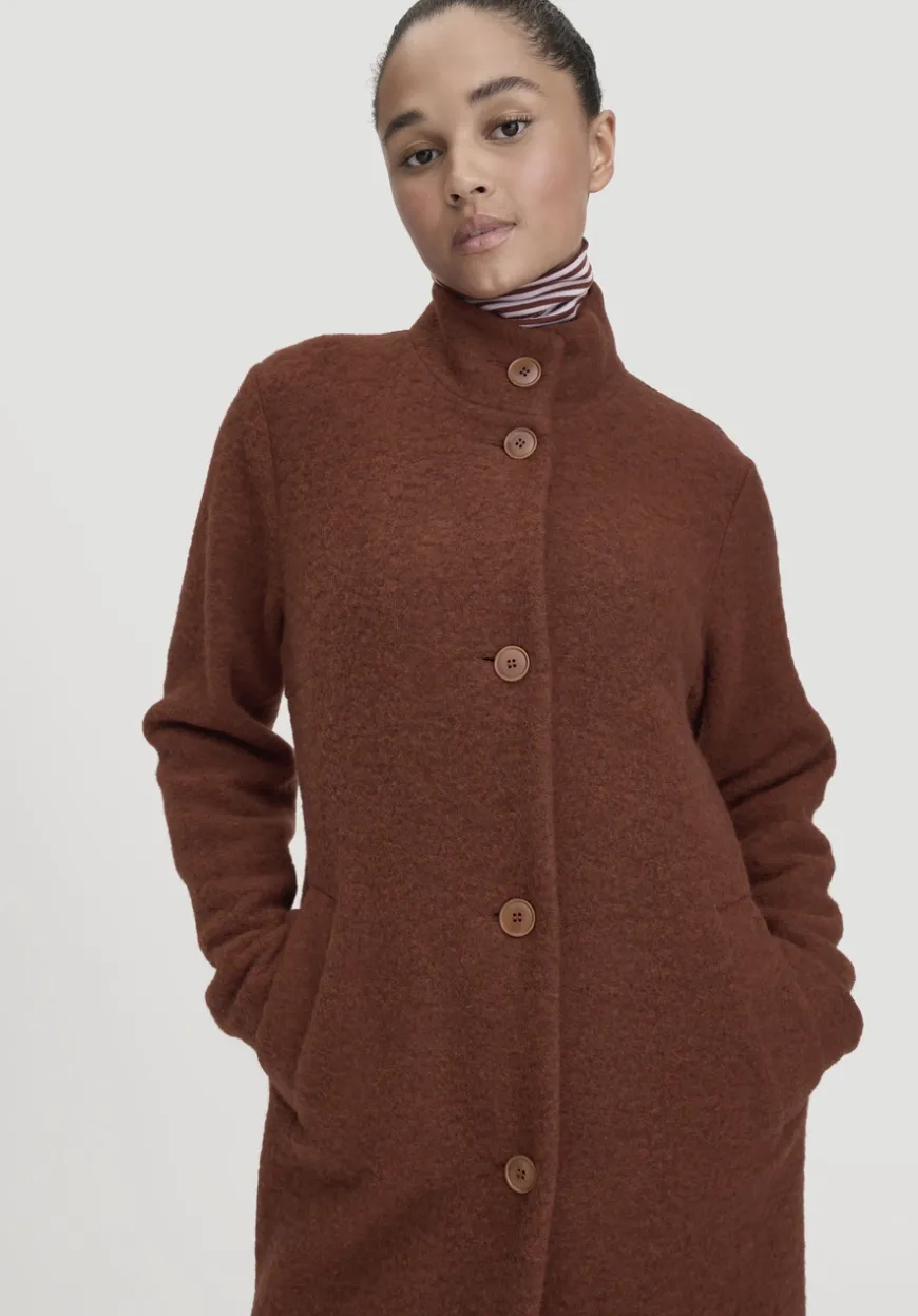 hessnatur Wollfleece Mantel Regular aus reiner Bio-Merinowolle von|Damen Jacken & Mäntel|Fleece
