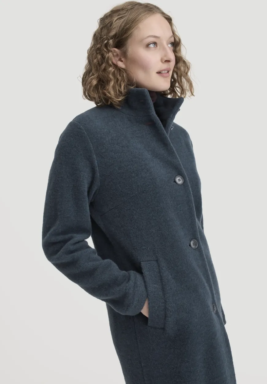 hessnatur Wollfleece Mantel Regular aus reiner Bio-Merinowolle von|Damen Jacken & Mäntel|Fleece