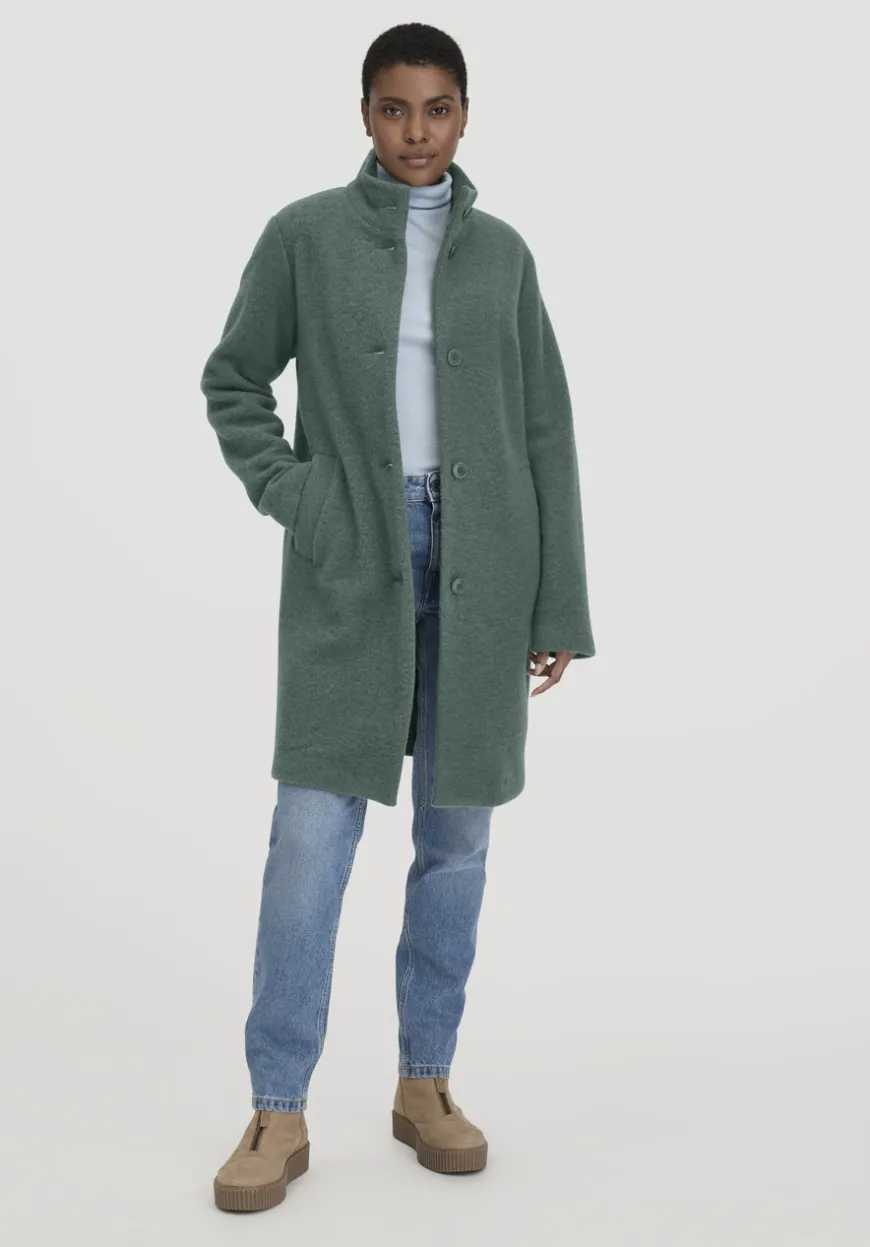 hessnatur Wollfleece Mantel Regular aus reiner Bio-Merinowolle von|Damen Jacken & Mäntel|Fleece