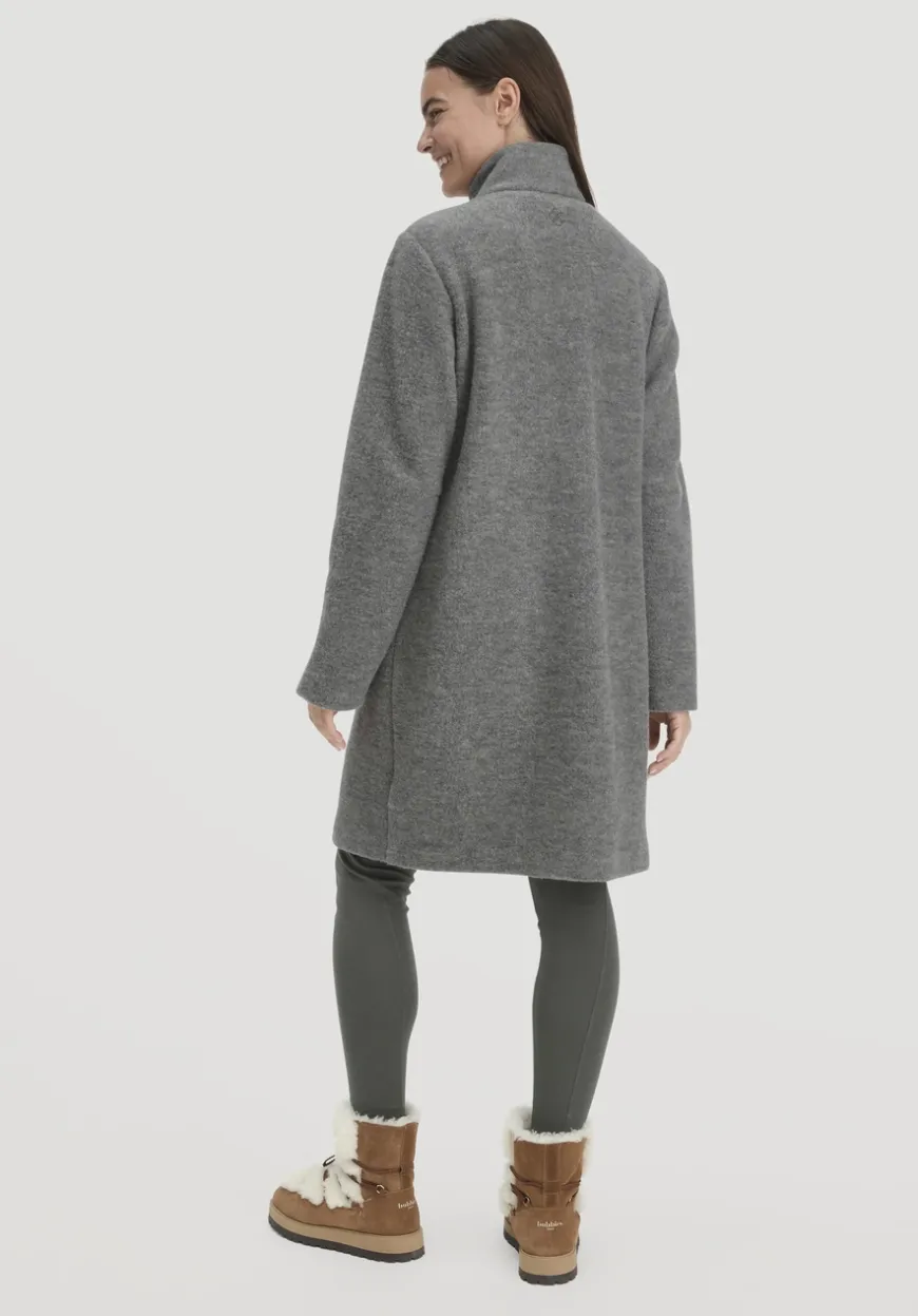 hessnatur Wollfleece Mantel Regular aus reiner Bio-Merinowolle von|Damen Jacken & Mäntel|Fleece