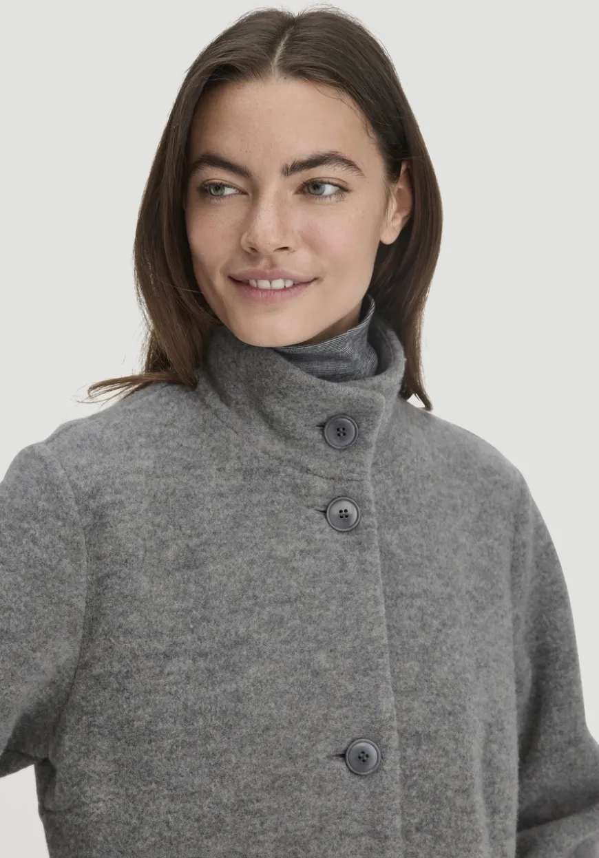 hessnatur Wollfleece Mantel Regular aus reiner Bio-Merinowolle von|Damen Jacken & Mäntel|Fleece
