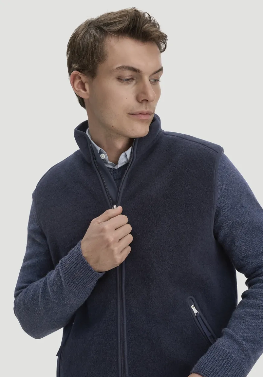 hessnatur Wollfleece Weste Regular aus reiner Bio-Merinowolle von|Herren Jacken & Mäntel|Fleece