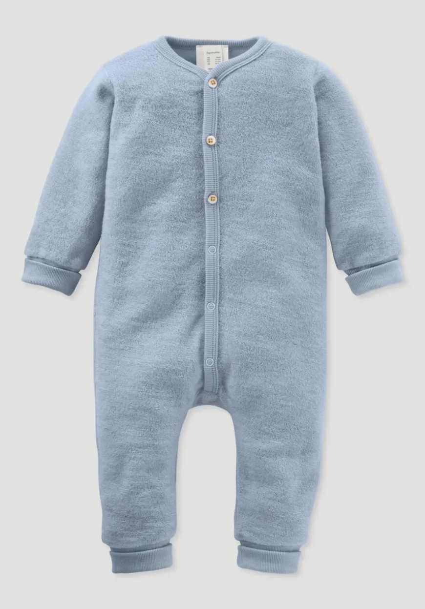 hessnatur Wollfrottee Overall aus reiner Bio-Merinowolle von| Pyjamas & Schlafoveralls|Baby Nachtwäsche